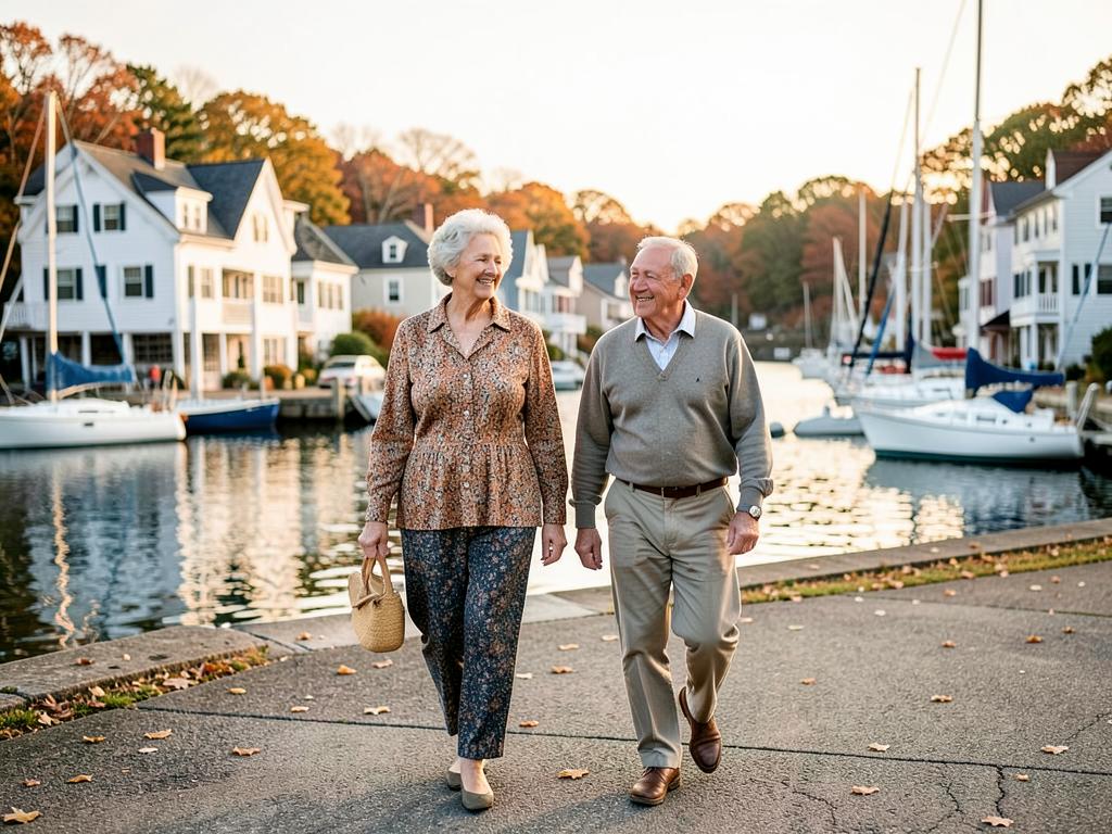 Happy retirees enjoying life in Connecticut