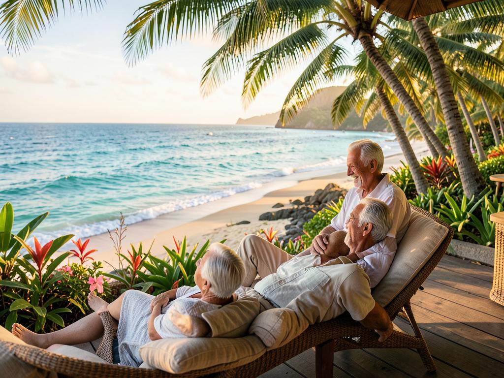 Happy retirees enjoying life in Hawaii