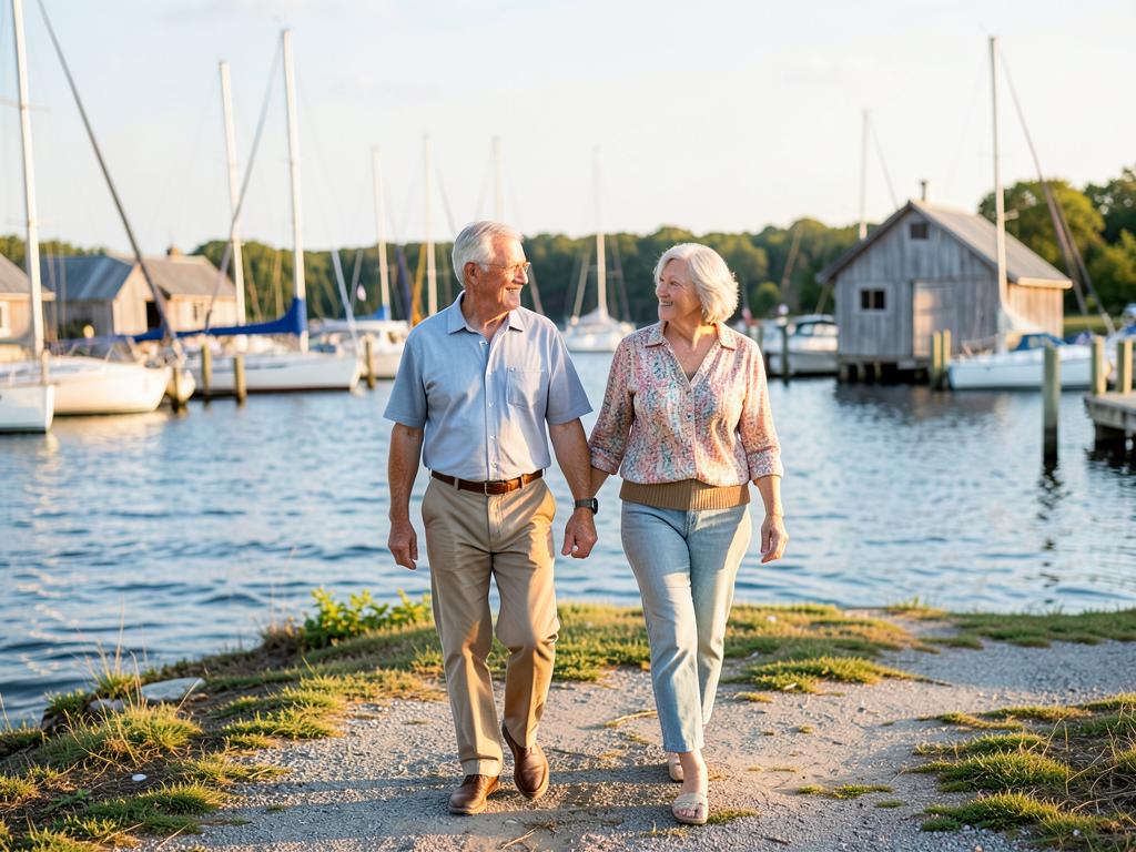 Happy retirees enjoying life in Maryland