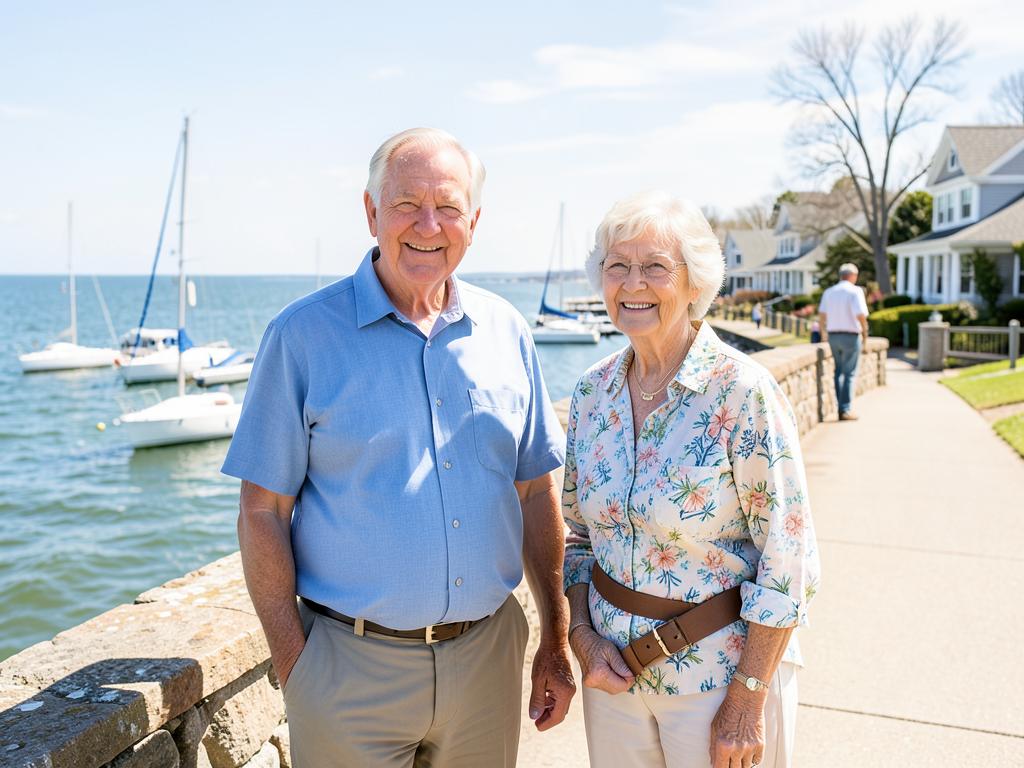 Happy retirees enjoying life in Rhode Island