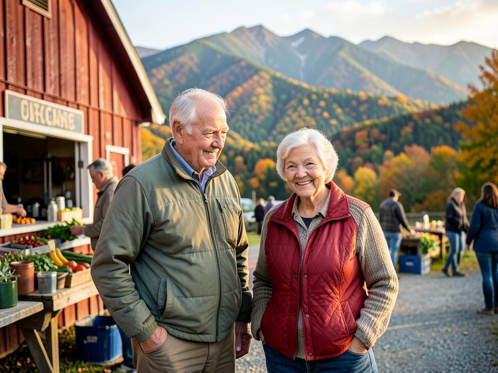 Happy retirees enjoying life in Vermont
